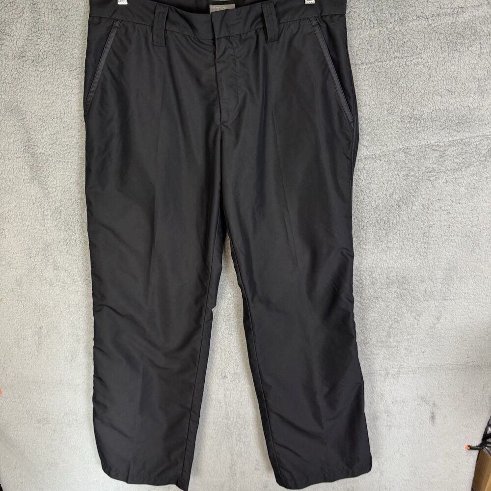 J. Lindeberg Pants Mens 34x31 Black Golf Flat Front Polyester Lightwight